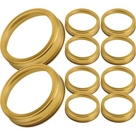 Lot de 24 couvercles large ouverture pour bocaux Mason avec bagues métalliques en fer-blanc, bouchons rechange pour la conserve (1/5)