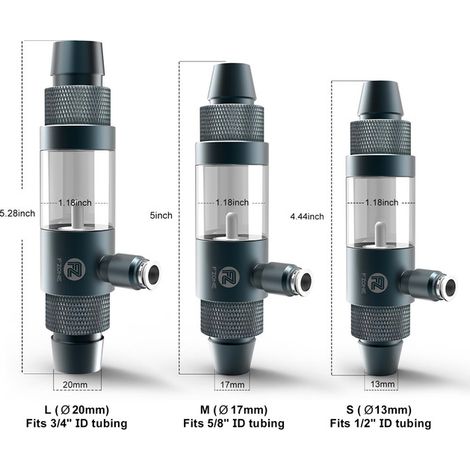 Diffuseur de CO2 en ligne pour aquarium, atomiseur externe pour tube de filtre, haute efficacité de dissolution (1/5)