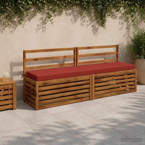 vidaXL Coussin de banc SOEST 100 % polyester Rouge 200 x 40 x 8 cm (1/5)