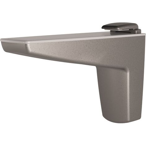 Italiana Wandkonsole Moon S- Klemmträger für Glas, Holz und Kunststoff Materialstärke 4-25mm Regalbodenhalter, Zinkdruckguss silber metallic (1/4)