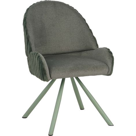 Sedia Kinna, 2 Sedie, Imbottito, Materiale Struttura in Tessuto, Verde
