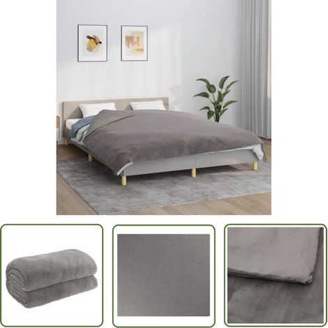 The Living Store Gewichtsdecke mit Bezug Grau 200x225 cm 13 kg Stoff - Gewichtsdecke - Schlafhilfe - Bettdach - Deko - Kuscheldecke (1/5)