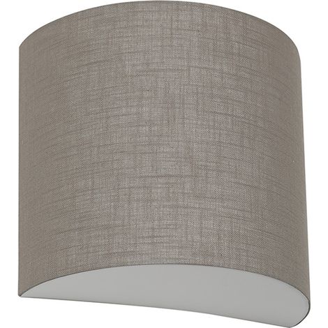 Applique Vivien con Paralume in Tessuto Tortora - Attacco E27 IP20 75W - Lampada da Parete Elegante - Rossini Group (1/5)