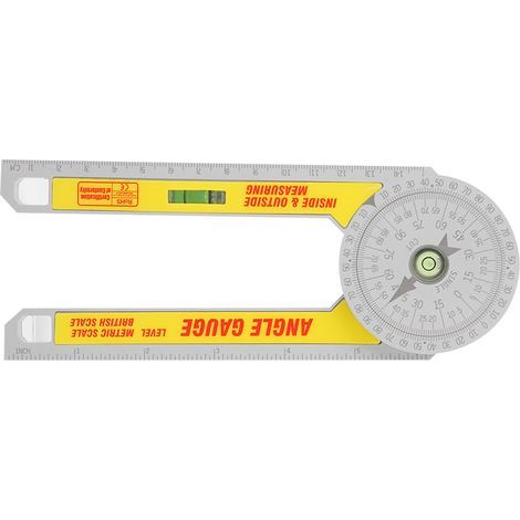 Équerre de Mesure 360° pour Bricolage, Goniomètre Intérieur/Extérieur avec Échelles Métrique et Impériale (1/5)