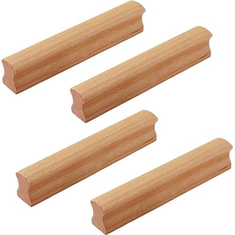 4 Pièces Bouton de Porte Cuisine Meuble Tiroir, Poignée de Meuble Placards en Bois, Bouton Armoire Bois Naturel de Hêtre pour Cuisine, Armoire, Commode, Tiroir (1/5)