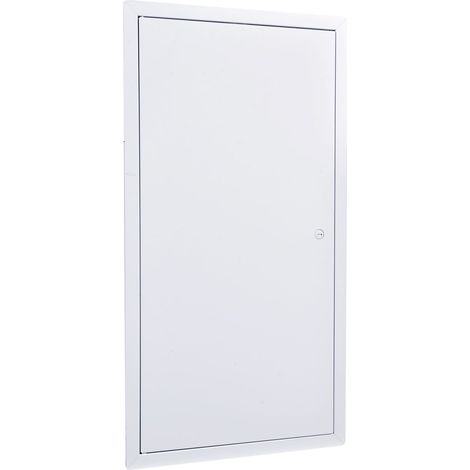 Trappe de visite placo 64x34 cm en acier galvanisé, porte d'accès à charnière avec verrou tournevis, installation facile pour plafond plomberie électricité, découpe 32x62 cm blanc (1/5)