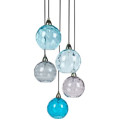 Lampadario in metallo ferro vetro soggiorno stile moderno stile moderno blu Pabellon (1/5)