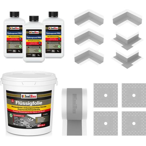 Dichtset Flüssigfolie 16kg Dusche Bad Dichtband Tiefengrund Dichtfolie Dichtecke (1/5)