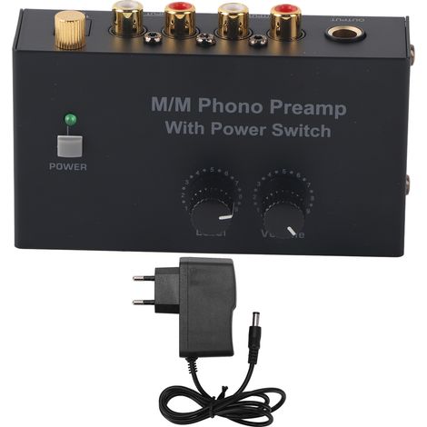 Préampli phono entrée/sortie RCA L R, contrôle de niveau, volume pour platine vinyle, prise UE 100-240VAC PP500 (1/5)