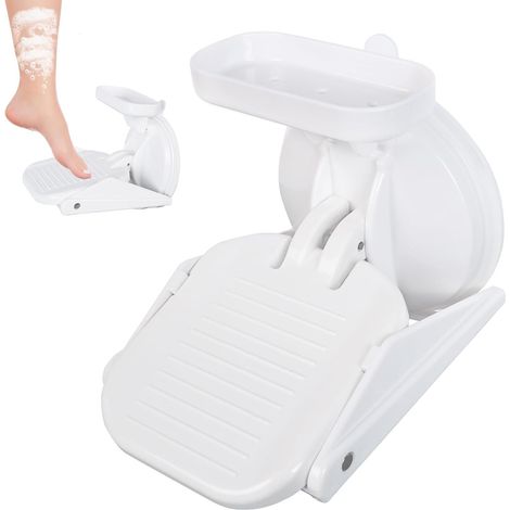 Repose pieds de douche pour le rasage des jambes sans perçage et réutilisable, antidérapant, pédale de douche avec ventouse puissante, capacité de charge de 100 kg, femme enceinte et