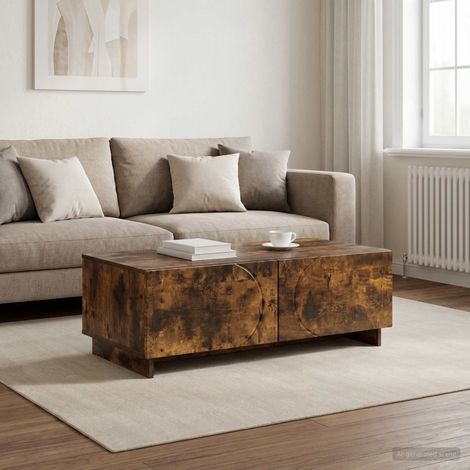 vidaXL Mesa de centro Roble Ahumado 102 x 50,5 x 35 cm (1/5)