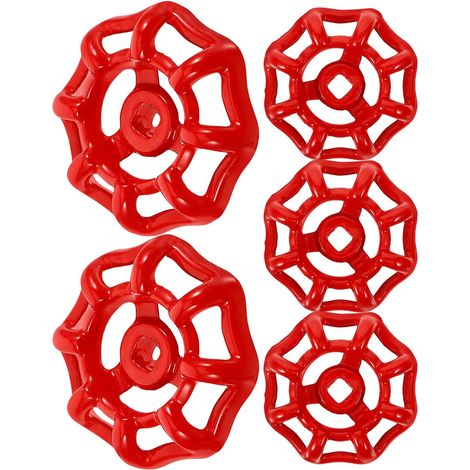 5 Pièces Volant de Vanne Rouge en Poignée de Roue de Remplacement (1/5)