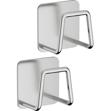 Support Pour Éponge De Cuisine - En Acier Inoxydable 304 - Auto-adhésif Sans Perçage - Design En Forme De U - Pour Évier Et Salle De Bains - 1 Pièce (1/4)