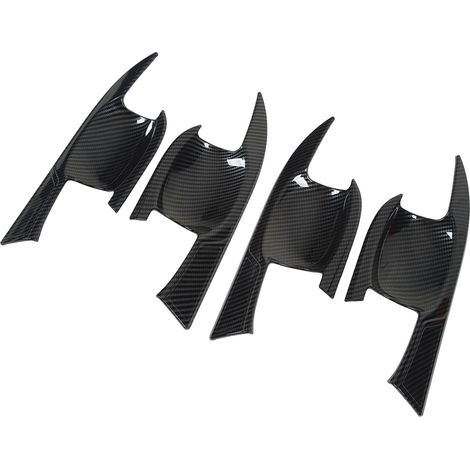 Lot de 4 autocollants de protection pour poignées de porte de voiture, motif fibre de carbone, pour Mitsubishi Outlander 2023 (1/5)