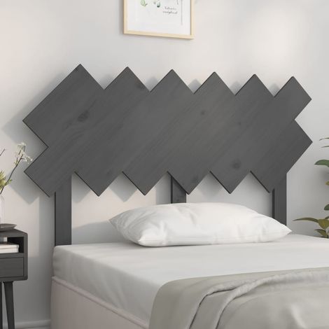 Tête de lit,Panneau de lit,Design industriel,Pour Lit adulte Gris 122,5x3x80,5 cm Bois massif de pin XZZ75032 (1/5)