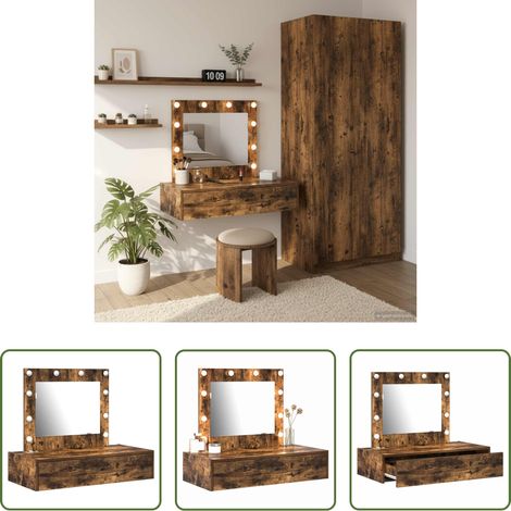 Coiffeuse moderne - Table de Toilette Marron 83 x 40 x 70 cm Bois d'ingénierie (1/5)