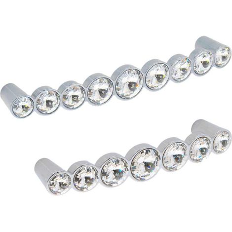 Maniglia per mobili in stile moderno con Swarovski Linea Luxury Serie 33 Giusti - 128 Nichel Satinato