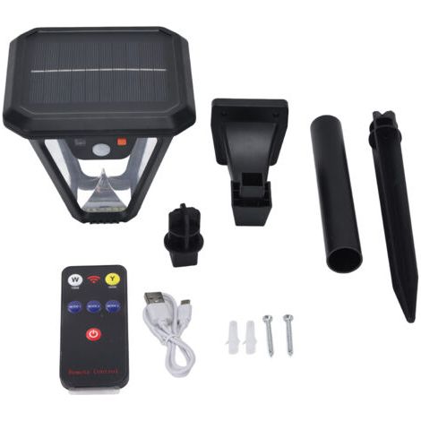QORVA- Lumière de jardin solaire 100 LED 5 Modes télécommande extérieure étanche paysage lumières 2000LM (1/5)