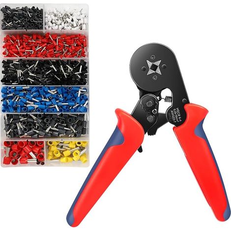 Jeu de Bornes de Câble à Sertir, 1250 Pièces, Pinces à Sertir, Pinces 0,25-10 M², Jeu de Bornes De Pinces, Poignée Ergonomique (1/5)