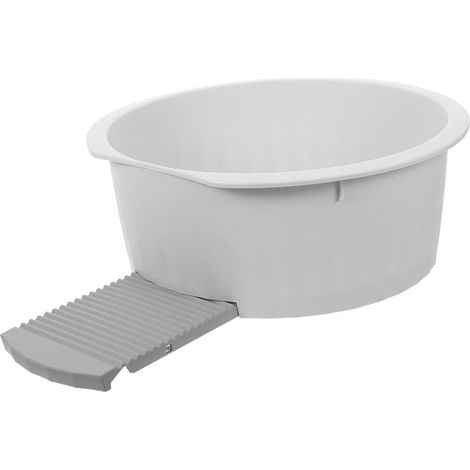 Ensemble Bassine et Planche à Laver pour Vêtements de Bébé Plastique Renforcé Grand Modèle Antidérapant pour Lavage à la Main Utilisation Salle de Bain et Dortoir Gris (1/5)