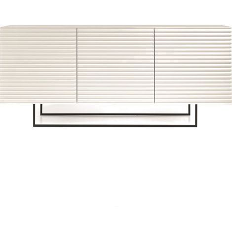 Madia 3 ante in legno 180 cm Bianco - ARISA piedini sagomati (1/2)