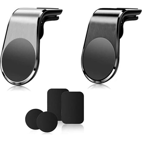 Ecleanfy - Support magnétique pour téléphone de voiture [Lot de 2], support magnétique pour grille d'aération, compatible avec iPhone 14, 13, 12 Pro Max, XR, X, 8, Samsung et la plupart des smartphone (1/3)