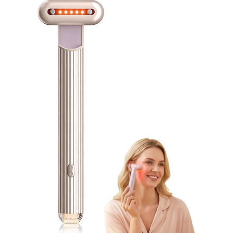 Massageur Contour des Yeux Multifonction, Soin Relaxant Visage – Vibrations Douces, Chaleur Constante – Outil Anti-Fatigue & Défatigant – Rechargeable USB (doré) (1/5)
