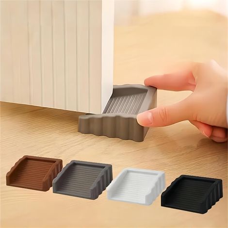 Butées de porte, cale en plastique mat, butées de porte empilables robustes, blanc (1/4)