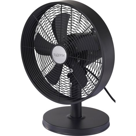 Sygonix Tischventilator 35 W (Ø x H) 230 mm x 475 mm Schwarz Oszillierend (1/5)