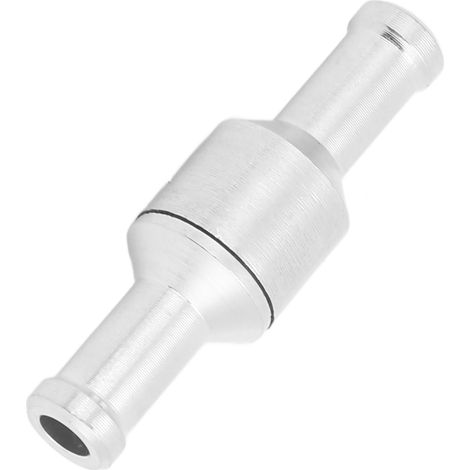 Einweg-Rückschlagventil aus silberfarbener Aluminiumlegierung für Kraftstoff-, Wasser-, Öl-, Diesel- und Benzinleitungen, 8 mm / 0,31 Zoll (1/5)