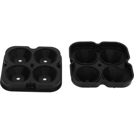Moule à glaçons réutilisable à 4 compartiments en forme de diamant, plateau à glaçons, accessoires de cuisine (noir) (1/5)