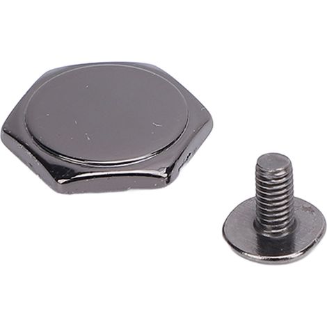 50-teiliges Ledernieten-Set, Sechskantnägel mit Schlitzschrauben, 15 mm, schwarz, für Lederhandwerksbedarf (1/5)