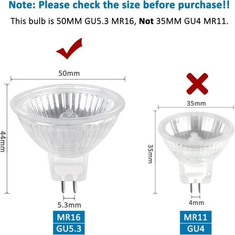 Ampoule Halogene GU5.3 50W 220V, 680lm Blanc Chaud 2700K Dimmable, Ampoule Spot Halogène MR16, pack de 6