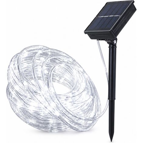 Guirlande Lumineuse LED Solaire Blanche Extérieur, 200 LED, 8 Modes, Jardin et Décoration d'Arbres, avec Panneau Solaire (1/5)