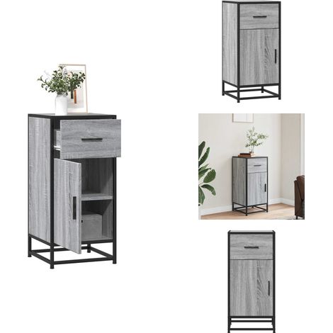 Buffet sonoma gris 35,5x35x76 cm bois d'ingénierie et métal - Buffet - Buffets - Armoire De Rangement - Meuble De Rangement De Cuisine (1/5)