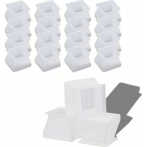 16 Pcs Silicone Chair Caps Foot Pads Chair Leg Covers Square Leg Pads Chair Leg Floor Protectors Table Leg Caps for Chair Table Home Sofa (1/5)