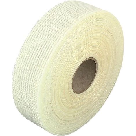 Bande à joint de fibre de verre avec une face adhésive, rouleau de largeur 50 mm et longueur 153 m.
