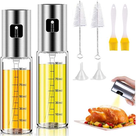Vaporisateur Huile - Bouteille Pulvérisation avec Échelle de Mesure - Pour Cuisine BBQ Salade Pique-Nique - Ensemble 8 Pièces (1/5)