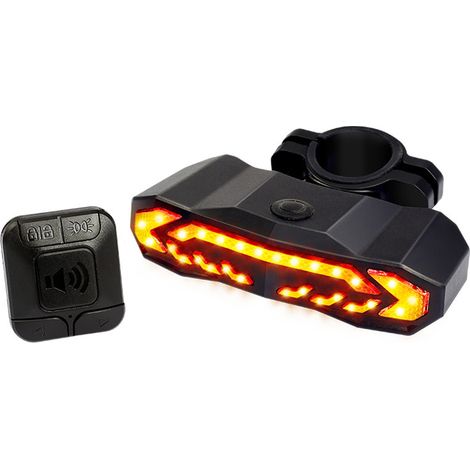 Ein Set wiederaufladbarer Rücklichter für Nachtfahrten, ein Fahrradrücklicht mit Fahrradalarm, wasserdichtes Fahrradzubehör für Erwachsene und Kinder.