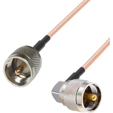 Câble UHF droit/connecteur UHF coudé RG316 2 m
