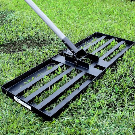 Râteau niveleur de pelouse Walensee, 213 cm, 76 x 25 cm, niveleur de pelouse haute performance, manche en acier inoxydable, outil de nivellement pour cour et jardin, facilite le nivellement des surfac (1/5)