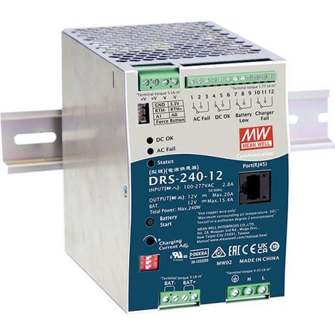 Mean Well DRS-240-24 Alimentatore per guida DIN 24 V 10 A 240 W Num. uscite:1 x Contenuto 1 pz.