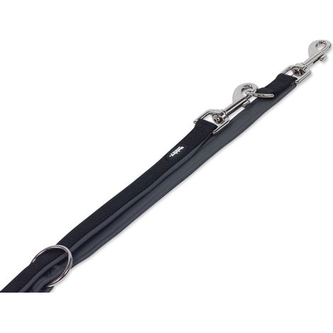 Nobby Hundeleine Führleine Classic Preno 2 m x 2 - 2,5 cm schwarz-grau Doppelleine