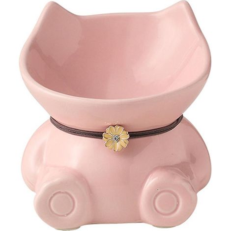 Gamelle en céramique pour animaux de compagnie, ouverture oblique pour chien, avec protection des pattes et support pour les vertèbres cervicales. (1/4)