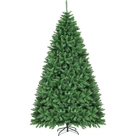 Albero di Natale 275cm non illuminato Abete con base pieghevole metallica Verde (1/4)