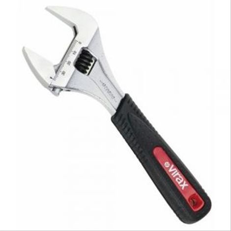 Virax – Clé à molette extra-large 175mm – Ouverture max 34mm – Pour travaux plomberie et climatisation – Précision et confort d'utilisation