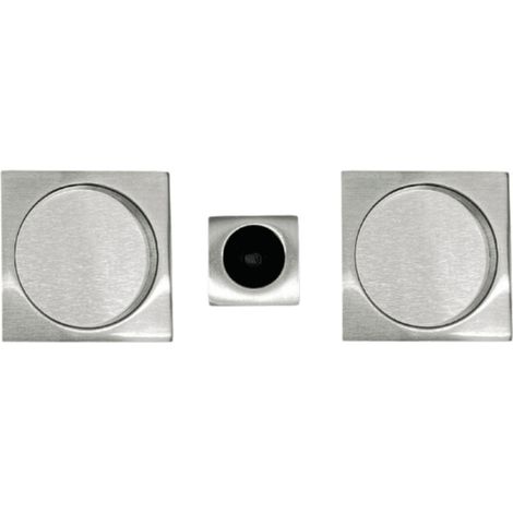 Poignée cuvette encastrée carrée grise avec tire-doigt pour porte coulissante - Reivilo