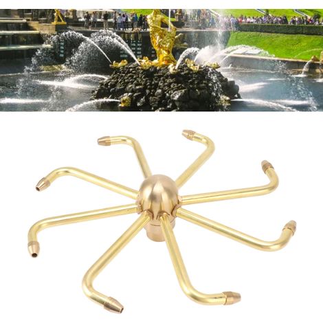 Tête de fontaine rotative en forme de moulin à vent, en cuivre, 8 trous, pour jardin et bassin, connexion filetée femelle G1in (1/4)