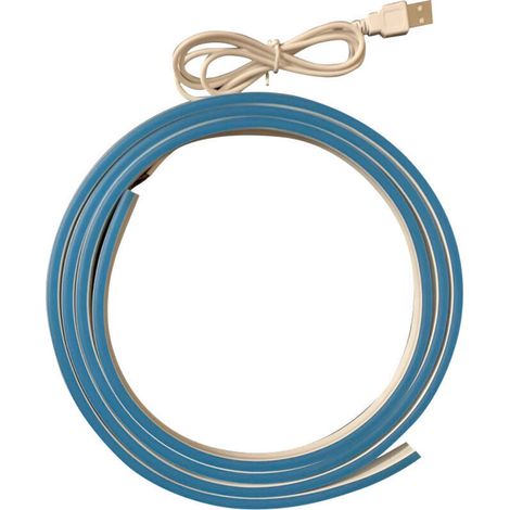 Vtizikl LED super lumineux usb5v silicone bande lumineuse flexible 2 mètres voiture intérieur atmosphère néon bande lumineuse bleu (1/3)