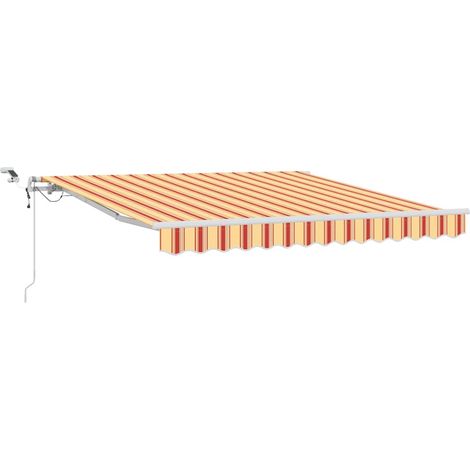 Store banne  Auvent Rétractable Jaune et Orange 350 x 250 cm